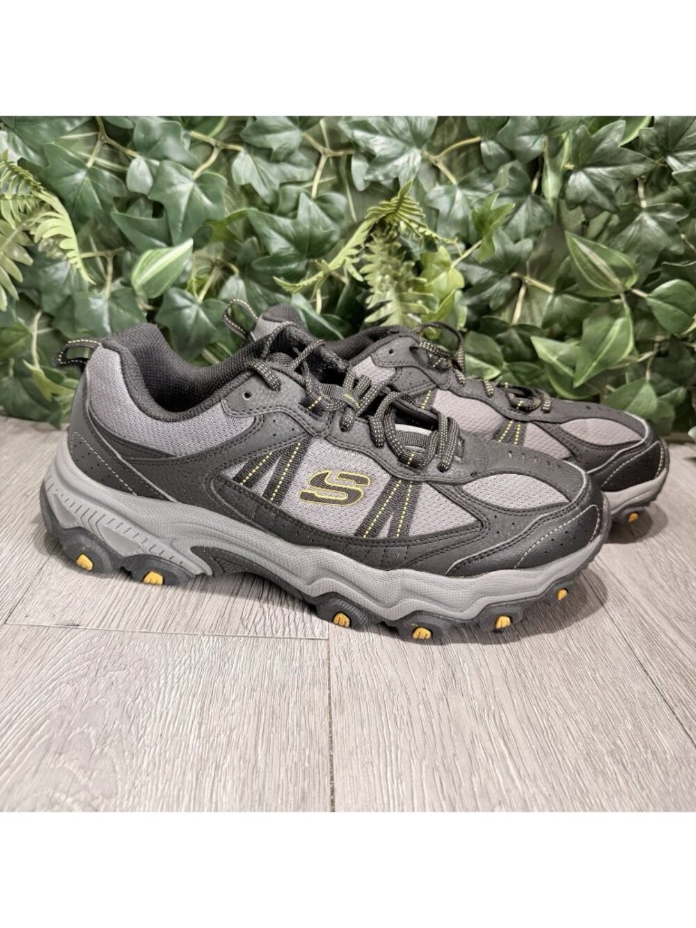 Skechers Stamina Mens Size 10.5 Blue Black Athletic Trail Running Shoes Sneakers